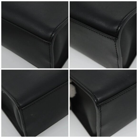 FENDI Hand Bag Leather 2way Black Auth PP274V - Picture 14 of 16